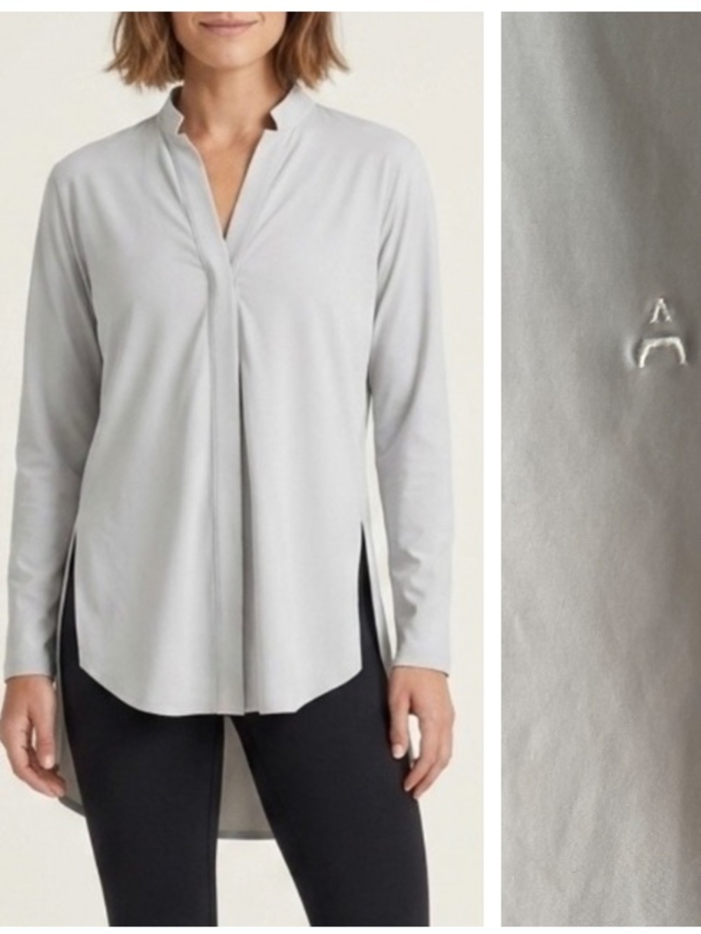 ADAY Gray Something Borrowed Long Sleeve Shirt XS